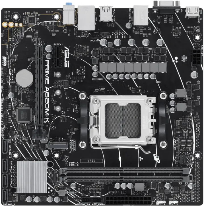 Материнская плата ASUS PRIME A620M-K Retail (AMD B650, S-AM5, mATX, 2xDDR5-7200, 4xSATA, 1xM.2, 1xPCIEx16, 1xPCIEx1, 1Gb, D-SUB/HDMI)