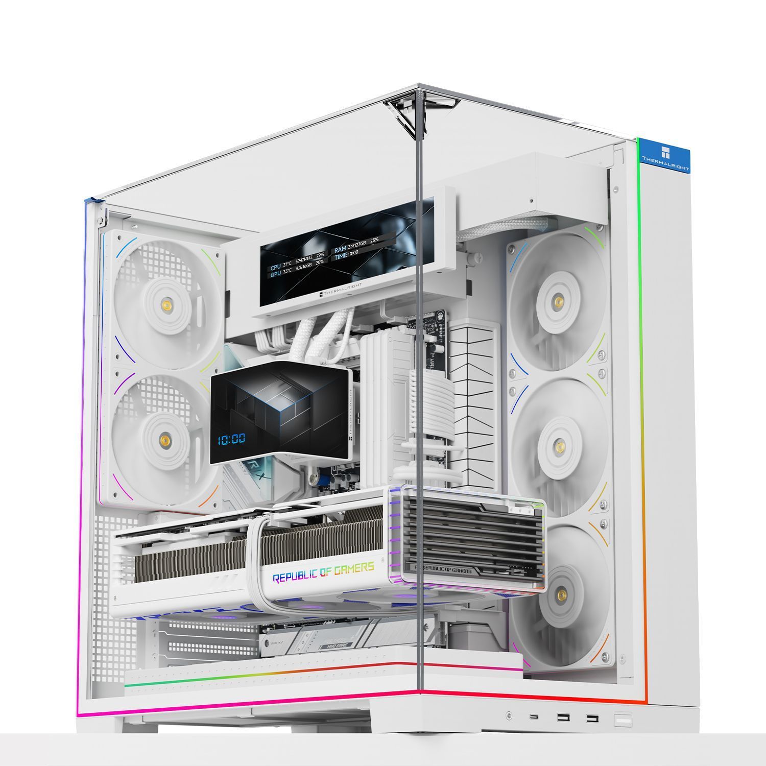 Корпус без блока питания Thermalright TR-A70 Vision White FAN5-C (TR-A70 Vision White FAN5-C)