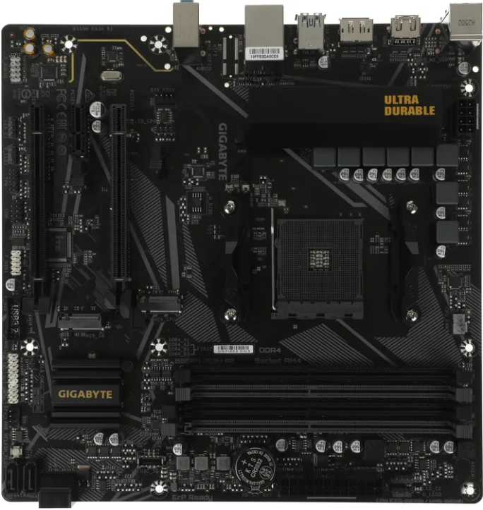 Материнская плата Gigabyte B550M DS3H R2 Retail (AMD B550, S-AM4, mATX, 4xDDR4-4733, 4xSATA, 2xM.2, 2xPCIEx16, 1xPCIEx1, 1Gb, HDMI/DP)